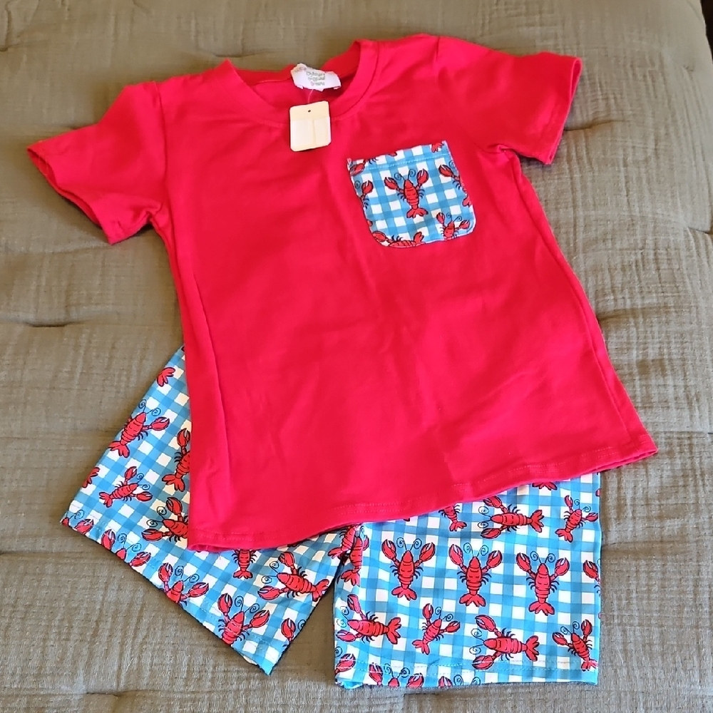 Boys Crawfish print Short Set
